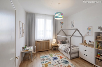 Pokoj 3 - vizualizace - Prodej bytu 4+1 v osobním vlastnictví 80 m², Praha 4 - Kamýk