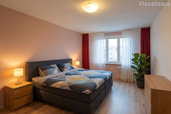 Ložnice - vizualizace - Prodej bytu 4+1 v osobním vlastnictví 80 m², Praha 4 - Kamýk