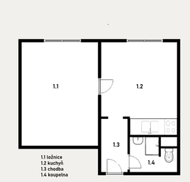 Pronájem bytu 1+1 v osobním vlastnictví 36 m², Litoměřice