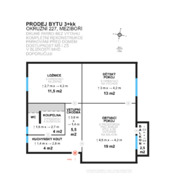 Prodej bytu 3+kk v družstevním vlastnictví 64 m², Meziboří