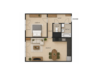 Prodej bytu 2+kk v osobním vlastnictví 48 m², Brno