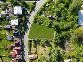 Vizualizace pozemku bez ovocných stromů - Prodej pozemku 956 m², Hvězdonice