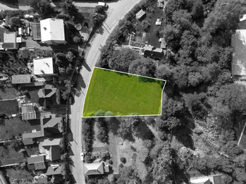 Vizualizace pozemku bez ovocných stromů - Prodej pozemku 956 m², Hvězdonice