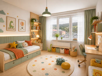 vizualizace dětský pokoj - Prodej bytu 3+1 v družstevním vlastnictví 65 m², Prachatice