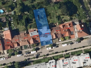 Náhled z katastru nemovitosti - Prodej domu 244 m², Kroměříž