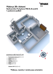 Půdorys 1.PP - Prodej domu 244 m², Kroměříž