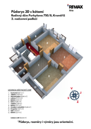 Půdorys - 2.NP - Prodej domu 244 m², Kroměříž