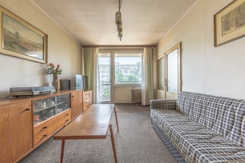 Obývací pokoj - Prodej bytu 3+kk v osobním vlastnictví 52 m², Praha 9 - Střížkov