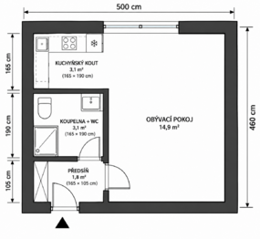 Prodej bytu 1+kk v osobním vlastnictví 23 m², Příbram