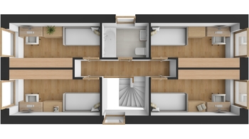 Půdorys - patro - Prodej domu 110 m², Hradec Králové