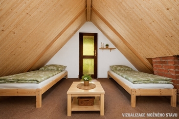 Vizualizace možného stavu patra na spaní - Prodej chaty / chalupy 25 m², Roudnice nad Labem