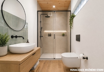 Vizualizace možného stavu koupelny - Prodej chaty / chalupy 25 m², Roudnice nad Labem