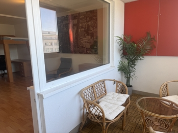 Lodžie - Pronájem bytu 1+kk v osobním vlastnictví 44 m², Praha 9 - Vysočany
