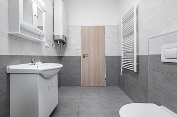 Koupelna. - Pronájem bytu 1+1 v družstevním vlastnictví 48 m², Jindřichův Hradec