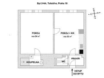 Pronájem bytu 2+kk v osobním vlastnictví 57 m², Praha 10 - Vršovice