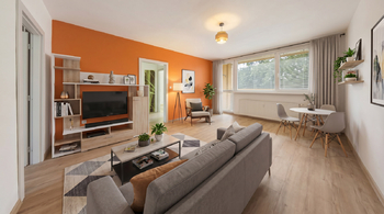 VIZUALIZACE OBÝVACÍ POKOJ - Prodej bytu 3+1 v osobním vlastnictví 70 m², Česká Lípa