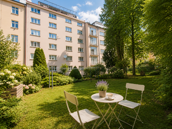 zahrada poseuzení1 - Prodej bytu 3+1 v osobním vlastnictví 90 m², Praha 6 - Dejvice