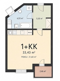 Prodej bytu 1+kk v osobním vlastnictví 36 m², Praha 8 - Libeň