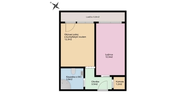 Prodej bytu 1+1 v družstevním vlastnictví 34 m², Teplice