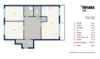 Prodej bytu 3+kk v osobním vlastnictví 79 m², Praha 6 - Řepy