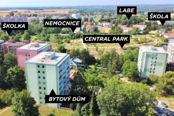 okolí domu - Prodej bytu 3+1 v družstevním vlastnictví 79 m², Brandýs nad Labem-Stará Boleslav