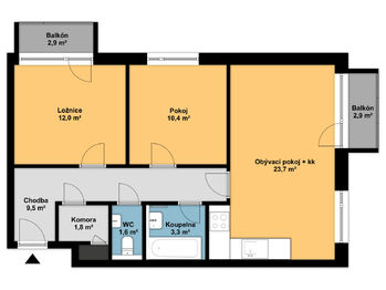 Pronájem bytu 3+kk v osobním vlastnictví 62 m², Brno