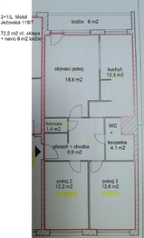 Prodej bytu 3+1 v osobním vlastnictví 72 m², Praha 5 - Motol