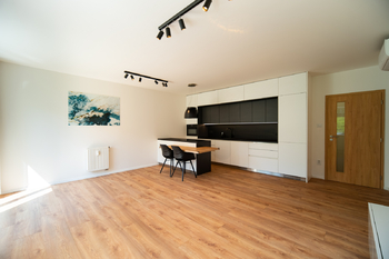 Obývací část - Pronájem bytu 2+kk v osobním vlastnictví 62 m², Milovice