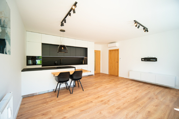 Kkuchyně s obývacím pokojem - Pronájem bytu 2+kk v osobním vlastnictví 62 m², Milovice