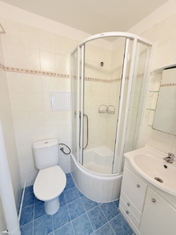 Koupelna s toaletou - Prodej bytu 1+1 v osobním vlastnictví 29 m², Kladno