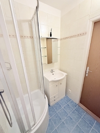 Koupelna s toaletou - Prodej bytu 1+1 v osobním vlastnictví 29 m², Kladno