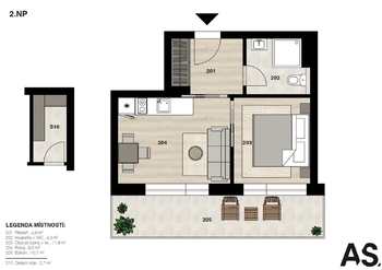 Prodej bytu 2+kk v osobním vlastnictví 28 m², Černá v Pošumaví