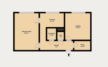 Prodej bytu 2+1 v osobním vlastnictví 55 m², Brno