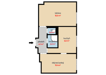 Prodej bytu 2+1 v osobním vlastnictví 55 m², Husinec