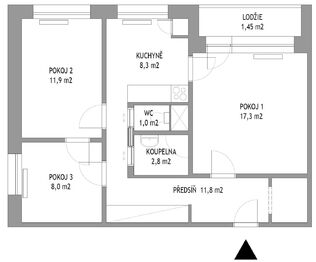 Prodej bytu 3+1 v osobním vlastnictví 61 m², Přerov