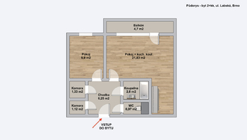 Prodej bytu 2+kk v osobním vlastnictví 44 m², Brno