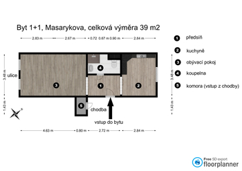 Prodej bytu 1+1 v osobním vlastnictví 39 m², Ústí nad Labem