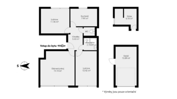 Prodej bytu 3+1 v osobním vlastnictví 62 m², Červený Újezd