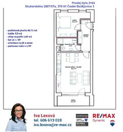 Prodej bytu 2+kk v osobním vlastnictví 50 m², České Budějovice