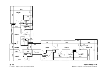 půdorys 2. NP - Prodej zemědělského objektu 800 m², Holetín