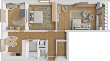 Půdorys - Prodej bytu 3+1 v družstevním vlastnictví 68 m², Hradec Králové