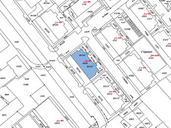 snímek z katastrální mapy - Prodej bytu 2+kk v osobním vlastnictví 51 m², Brno