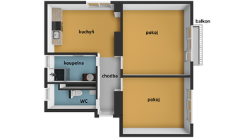 Pronájem bytu 3+kk v osobním vlastnictví 60 m², Vroutek