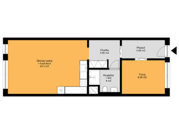 Pronájem bytu 2+kk v osobním vlastnictví 48 m², Praha 5 - Smíchov