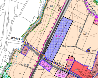 1. Výřez z koordinačního výkresu - poloha pozemku - Prodej pozemku 12804 m², Lukavice 