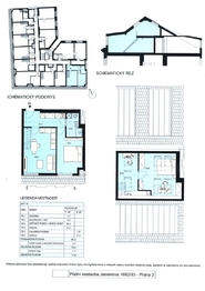3. Půdorys bytu 3+kk č. 74 - Prodej bytu 3+kk v osobním vlastnictví 72 m², Praha 3 - Žižkov