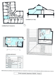 3. Půdorys bytu 2+kk č. 78 - Prodej bytu 2+kk v osobním vlastnictví 46 m², Praha 3 - Žižkov