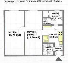 Pronájem bytu 2+1 v osobním vlastnictví 49 m², Praha 10 - Strašnice