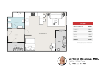Prodej bytu 1+kk v družstevním vlastnictví 51 m², Praha 5 - Hlubočepy