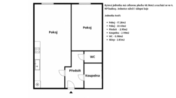 Prodej bytu 2+kk v osobním vlastnictví 49 m², Praha 9 - Horní Počernice